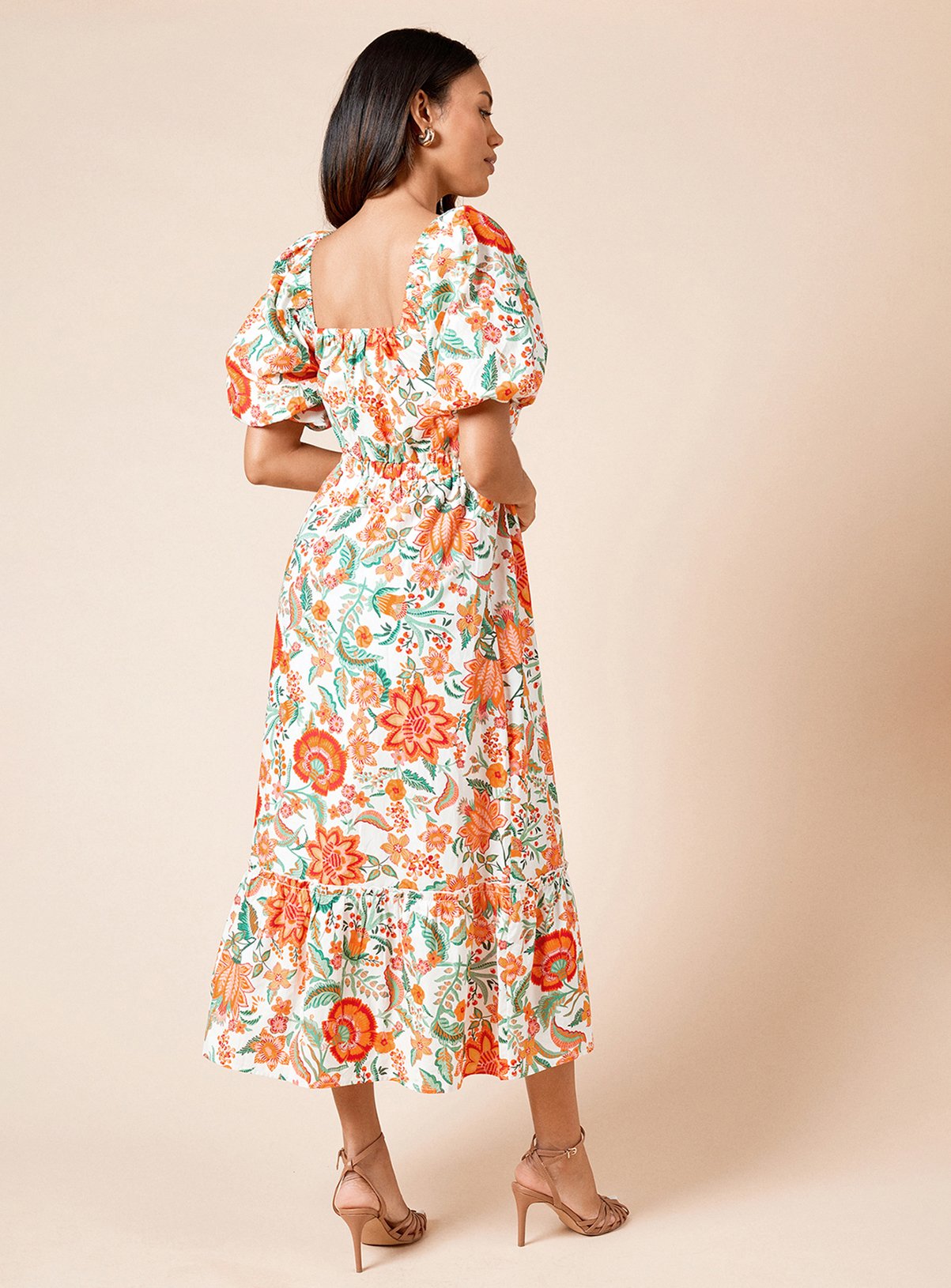 DOROTHY PERKINS Floral Poplin Twist Front Midaxi Dress 8 - Image 3 thumbnail